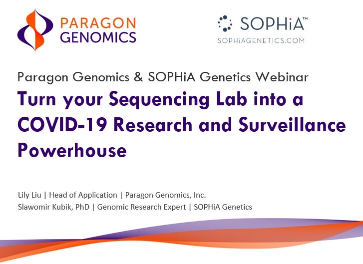 Paragon Genomics and Sophia Genetics COVID-19 On-demand Webinar